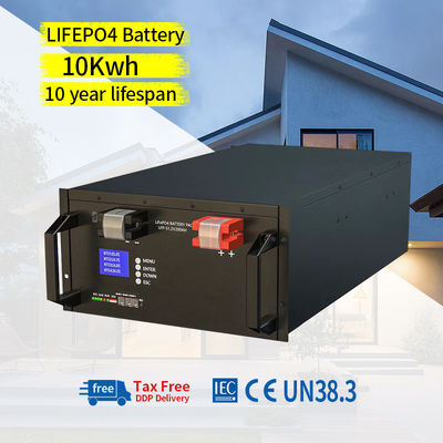 चक्र जीवन 6000 गुना 51.2V 300ah 100Ah Lifepo4 सौर ऊर्जा के लिए लिथियम आयन बैटरी