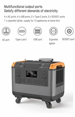 LiFePO4 बैटरी EU 230V होम यूपीएस 3000W सौर जनरेटर कैंपिंग और आपातकालीन जरूरतों के लिए