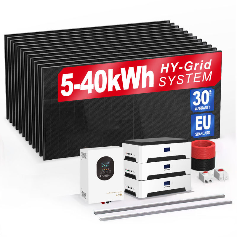 6Kw 10Kw 20Kw 30Kwh सौर ऑफ ग्रिड सौर बैटरी ऊर्जा भंडारण बिजली प्रणाली घर के लिए एसी सौर हीटर रोशनी टीवी बैटरी पैक