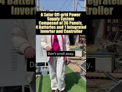 सौर ऊर्जा उत्पादन प्रणाली जिसमें 4 बैटरी, एक एकीकृत इन्वर्टर और एक